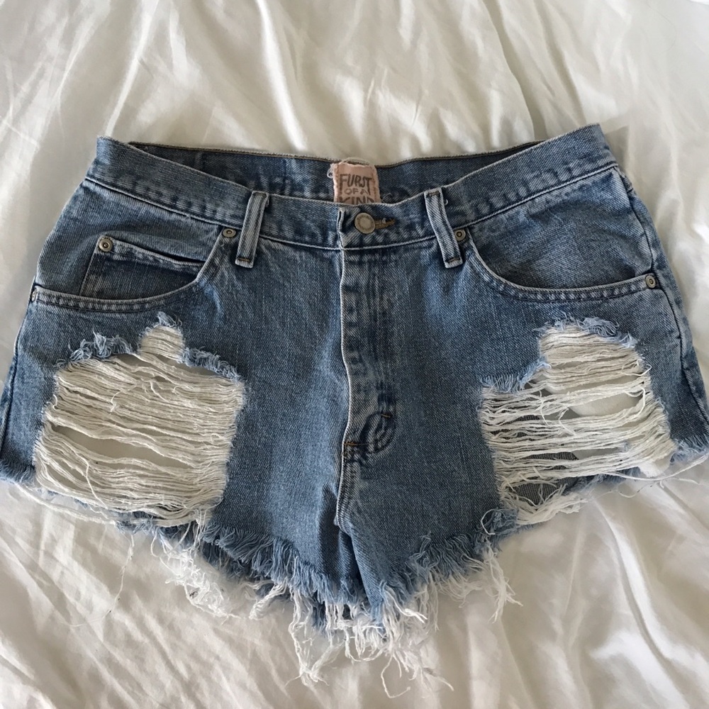 Distressed Denim Shorts